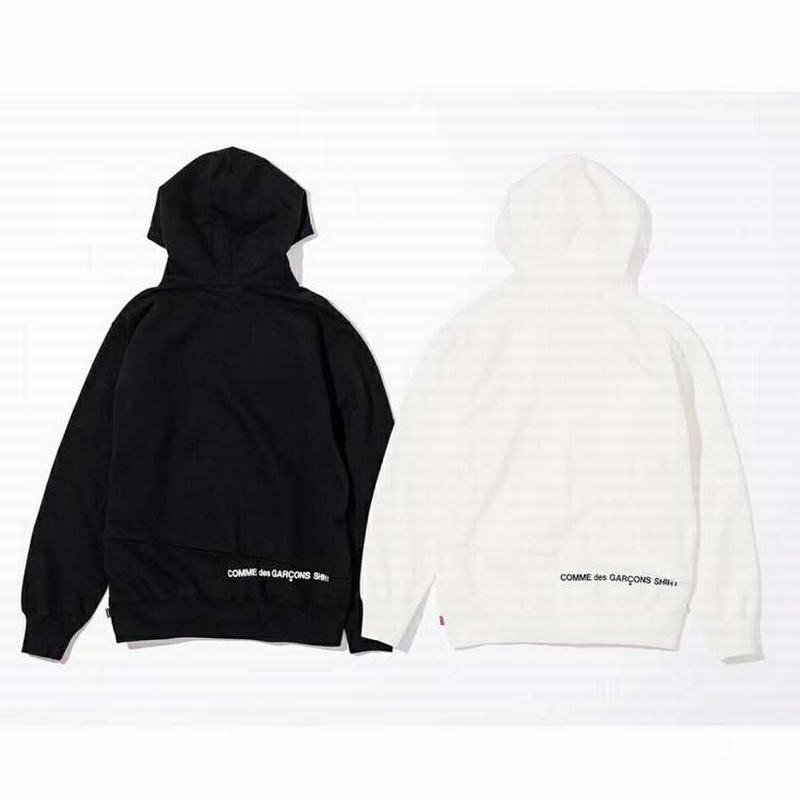 Supreme 18Fw x CDG union 2 colors black white hoodie split box logo